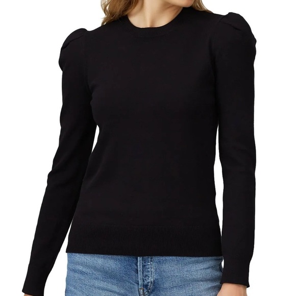 CO Sweaters - CO knit Black Puff Sleeve Sweater size small.